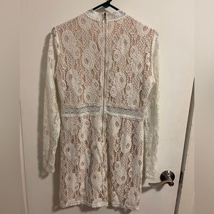 Charlotte Russe White Lace Longsleeve Dress